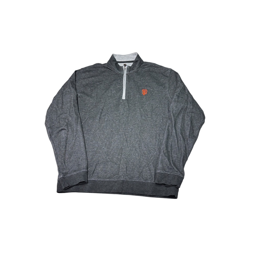 Johnnie-O Sully SF Giants Quarter Zip Pullover Heather Black JMKO4460 Men Medium